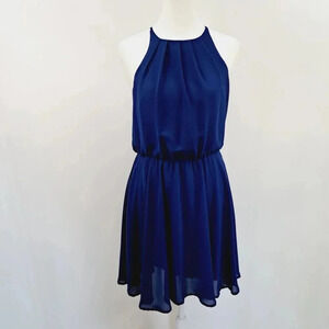 Blue Rain Francesca's Royal Blue Halter Skater Dress Size Small NWT